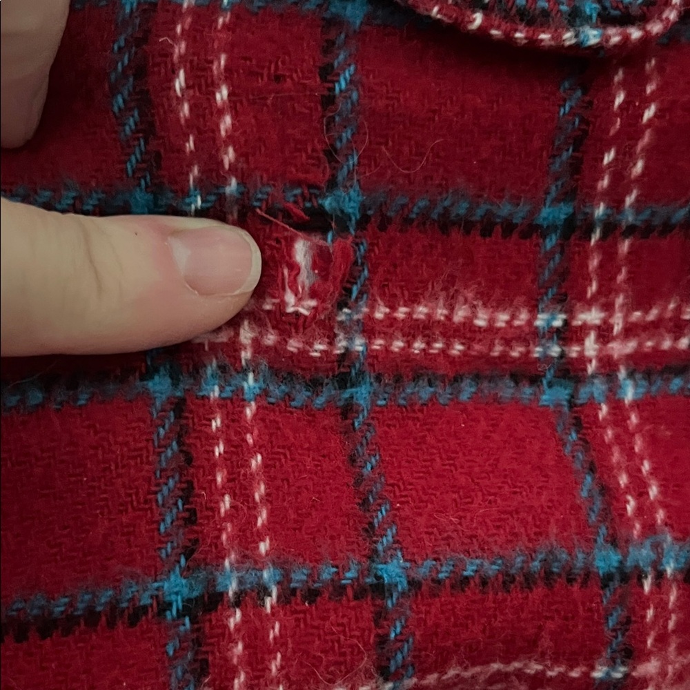 Ovadia & Sons, Red Plaid Men's Flannel Shirt Jacket, Small, R19502, Retail $260 - Picture 7 of 9
